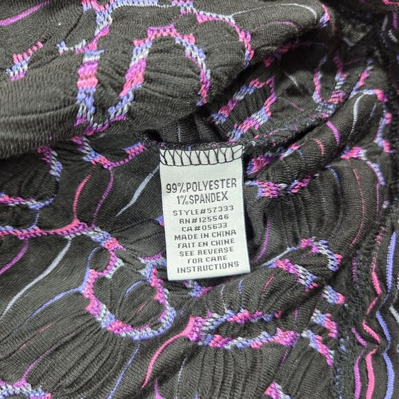 Habitat Top Large Black Purple Textured Asymmetric Lagenlook Stretch Artsy Tunic - Picture 4 of 7